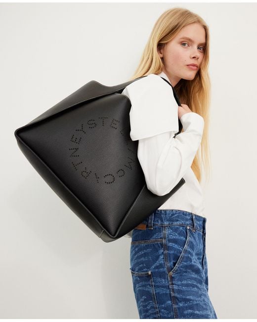 Stella McCartney Black Logo Large Tote Bag