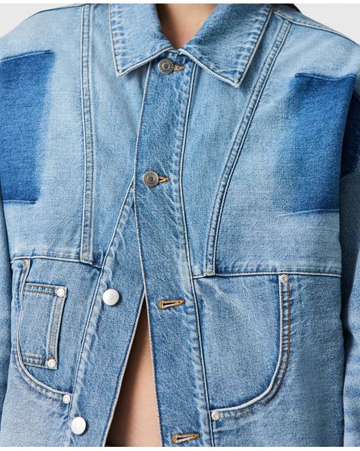 Stella McCartney Blue Pure. Tech Deconstructed Denim Jacket