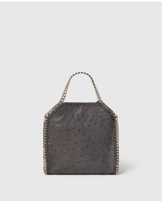 Stella McCartney Gray Falabella Ostrich Tiny Tote Bag
