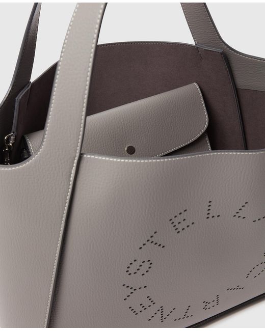 Stella McCartney Gray Logo Large Tote Bag, One Size