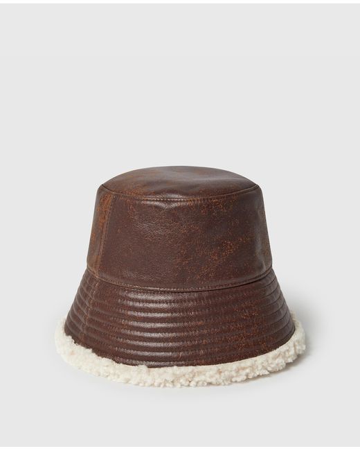Stella McCartney Brown Logo Plush-lined Bucket Hat
