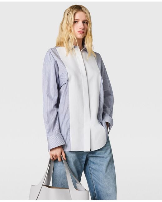 Stella McCartney Blue Cotton Stripe Piqué Double Shirt