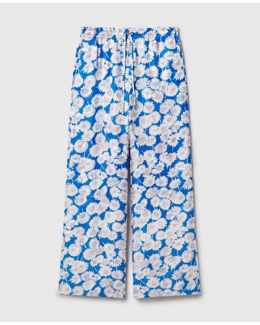 Stella McCartney Blue Daisy Print Oversized Trousers