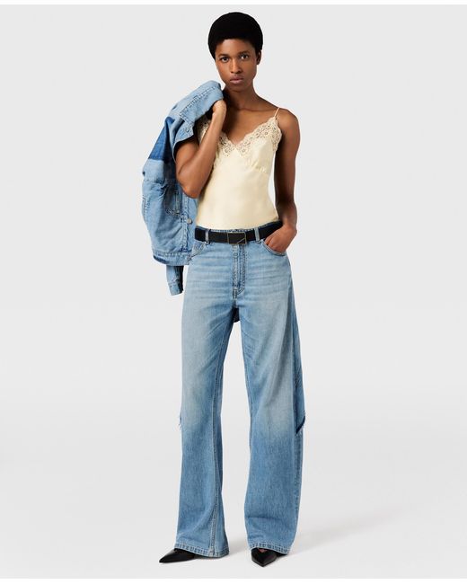 Stella McCartney Natural Lace Trim Slip Top