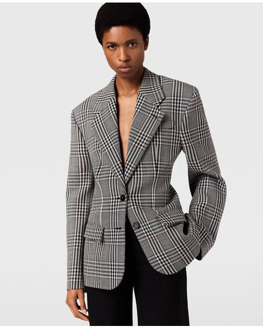 Stella McCartney Gray Checked Wool Jacket