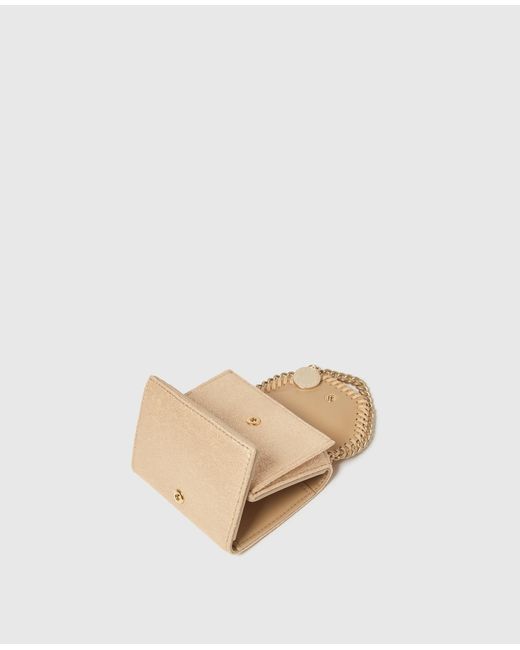 Stella McCartney Natural Falabella Metallic Tri-fold Wallet