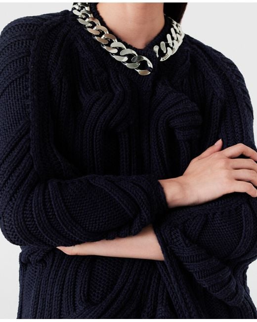 Stella McCartney Blue Falabella Chain Cable-knit Cape