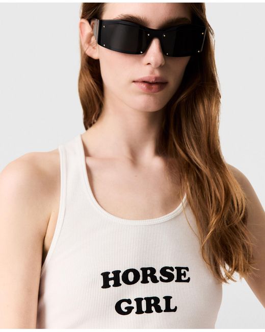 Stella McCartney White Horse Girl Cotton Tank Top