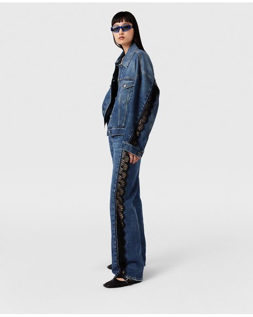 Stella McCartney Blue Lace High-rise Straight Leg Jeans