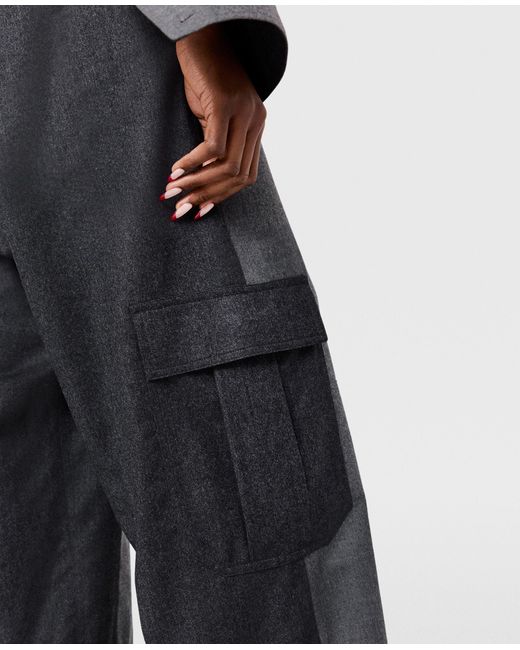 Stella McCartney Gray Paneled Slouchy Cargo Pants