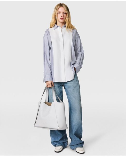 Stella McCartney Blue Cotton Stripe Piqué Double Shirt