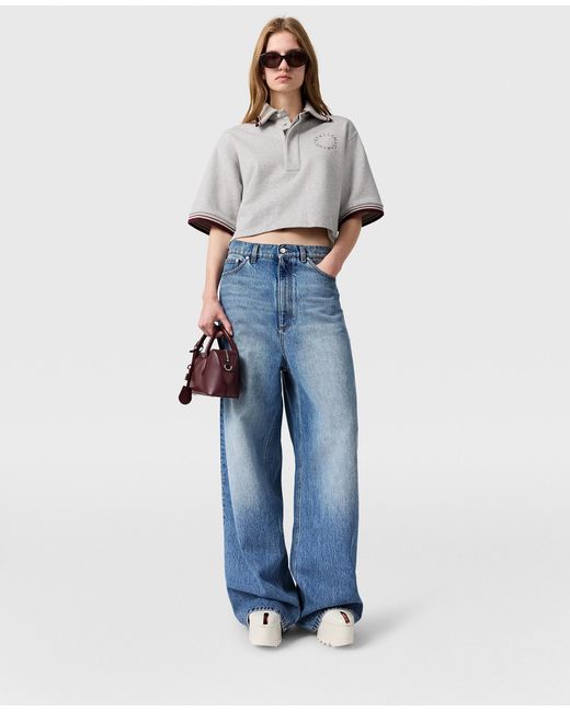 Stella McCartney Blue Faded Wide-Leg High-Rise Denim Jeans