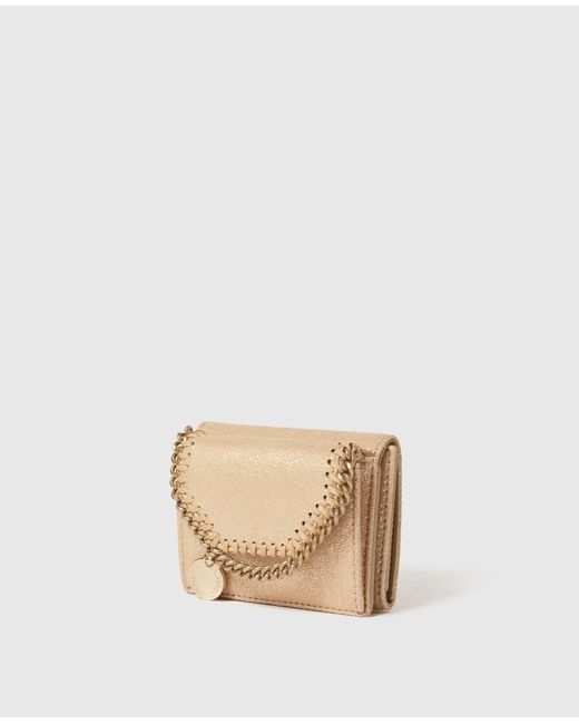 Stella McCartney Natural Falabella Metallic Tri-fold Wallet