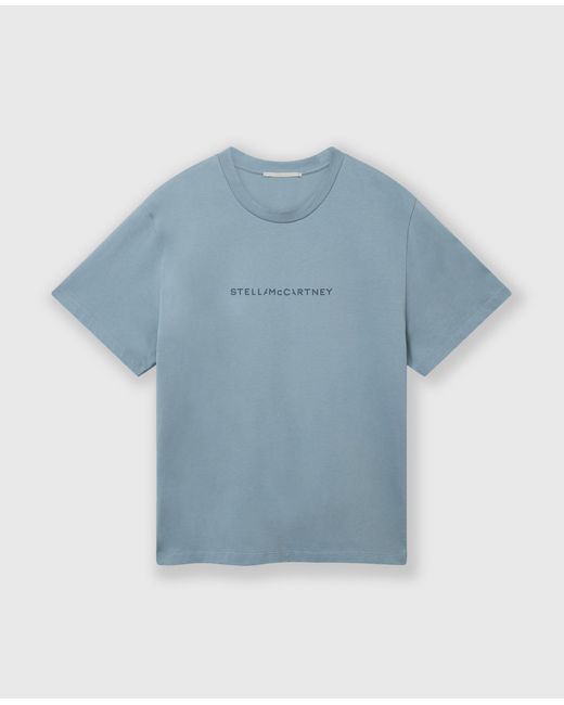 Stella McCartney Blue Logo Oversized Cotton T-shirt