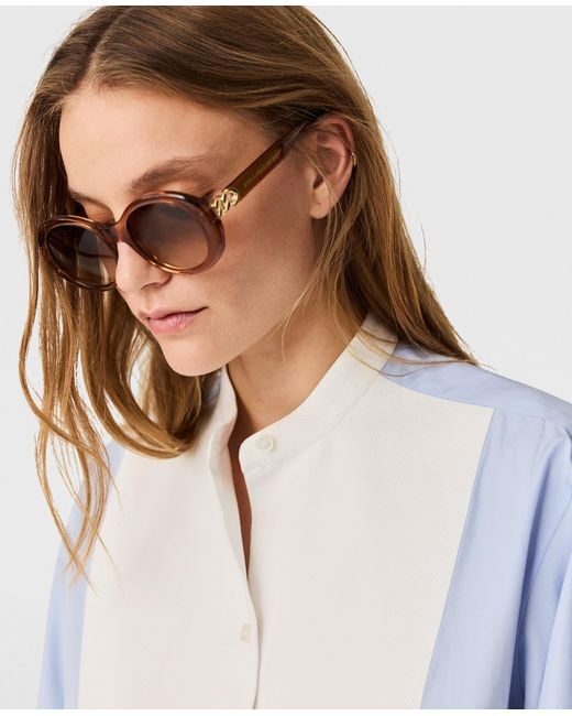 Stella McCartney Blue Tuxedo Bib Poplin Shirt