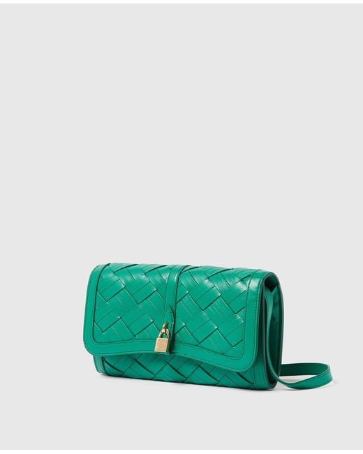 Stella McCartney Green Ryder Woven Wallet With Strap