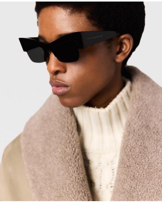 Stella McCartney White Medallion Geometric Sunglasses
