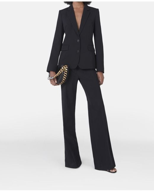 Stella McCartney Black Wool Flannel Slim Fit Boyfriend Blazer