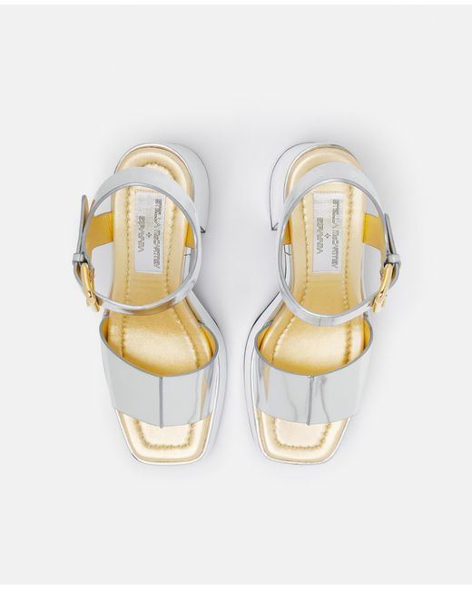 Stella McCartney White Skyla Double-chromatic Mirrored Platform Sandals