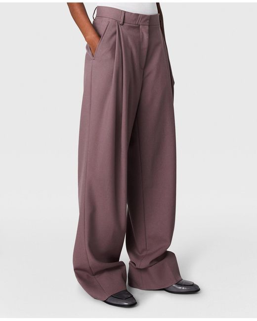 Stella McCartney Purple Canvas Lightweight Straight Trousers