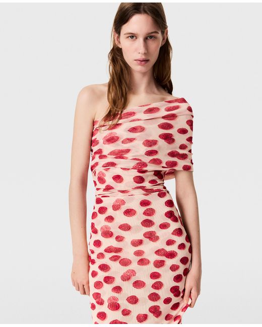 Stella McCartney White Raspberry Print Mesh Maxi Dress