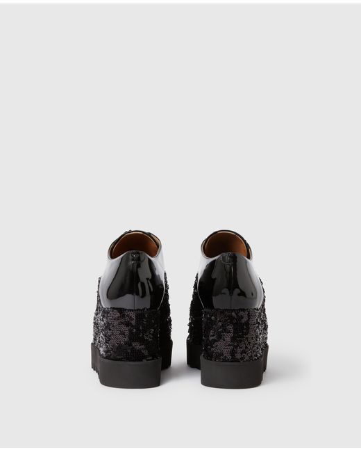 Stella McCartney Black Limited Edition Elyse Monochrome Sequin Platforms