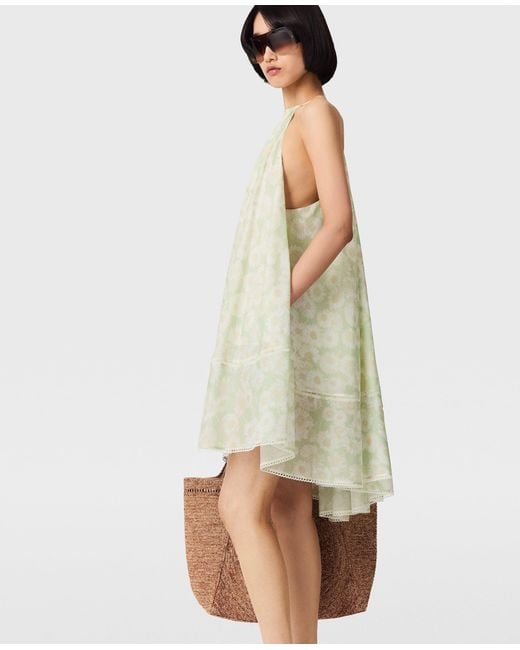 Stella McCartney White Daisy Print Halterneck Mini Dress
