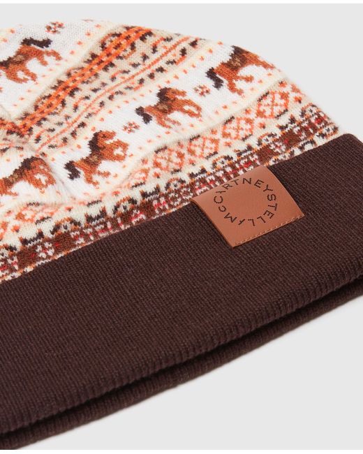 Stella McCartney Pink Fair Isle Wool Beanie
