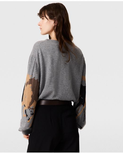 Stella McCartney Gray Racing Horses Knit Jumper