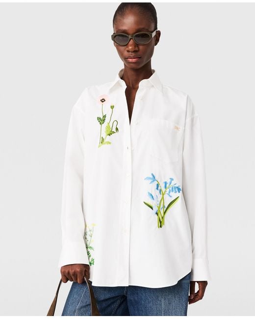 Stella McCartney White Floral Embroidered Shirt