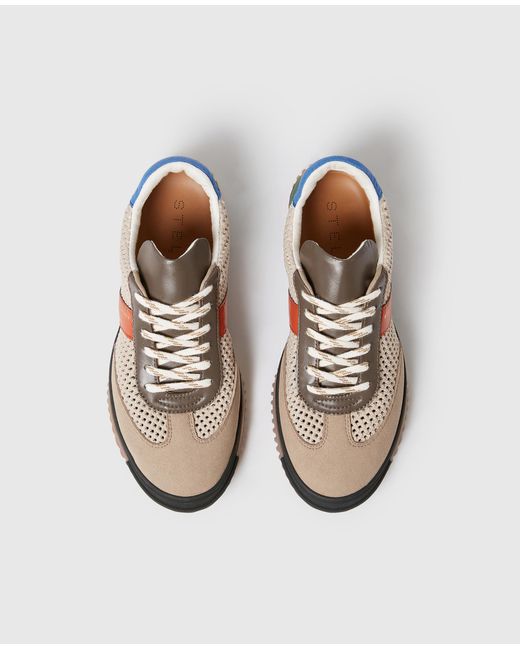 Stella McCartney White Suede And Mesh Panel Sneakers