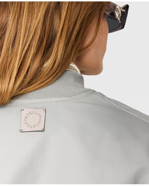Stella McCartney Gray Cropped Bomber Jacket