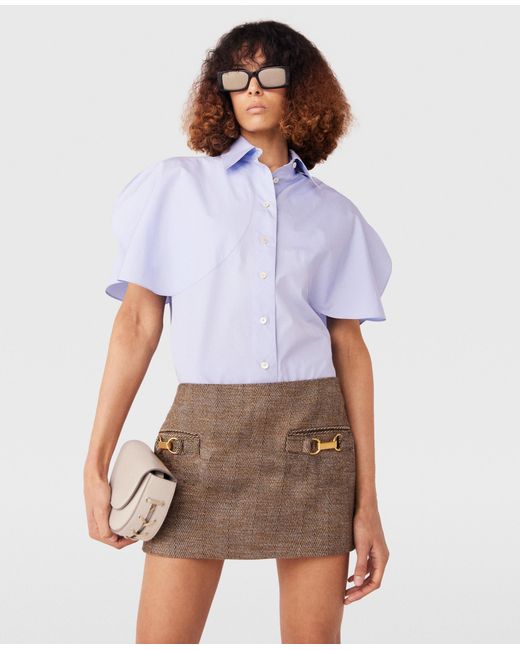 Stella McCartney White Clasp-embellished Mid-rise Mini Skirt