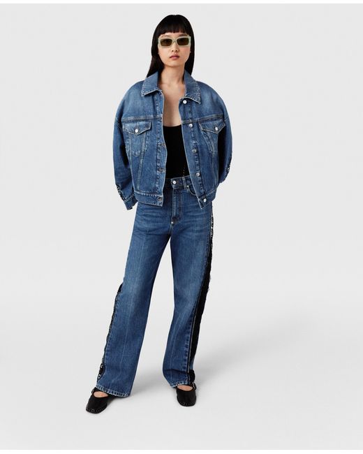 Stella McCartney Blue Lace High-rise Straight Leg Jeans