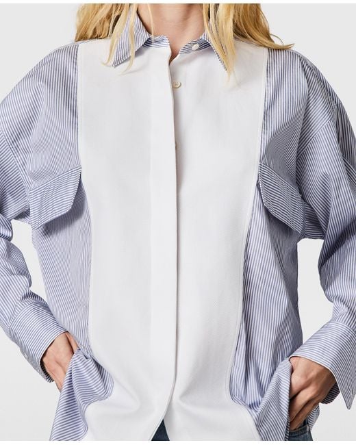 Stella McCartney Blue Cotton Stripe Piqué Double Shirt