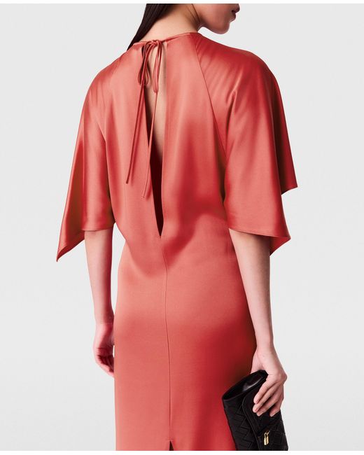 Stella McCartney Red Handkerchief Sleeve Satin Dress