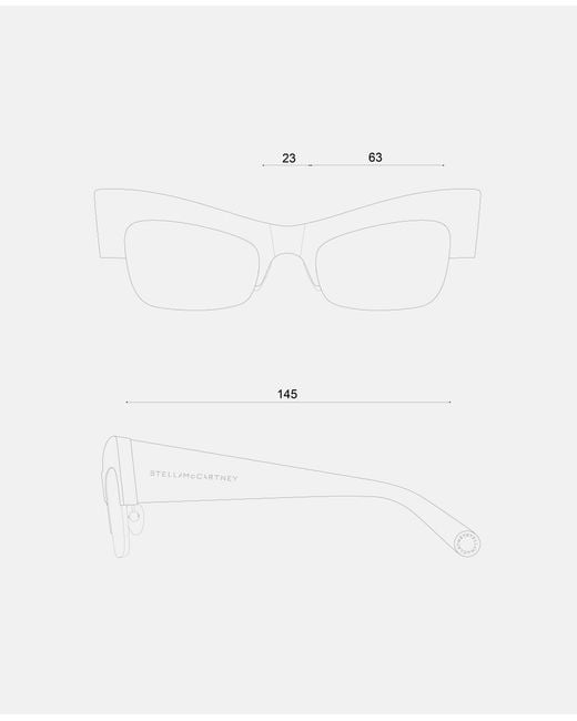 Stella McCartney White Medallion Geometric Sunglasses