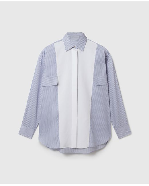 Stella McCartney Blue Cotton Stripe Piqué Double Shirt