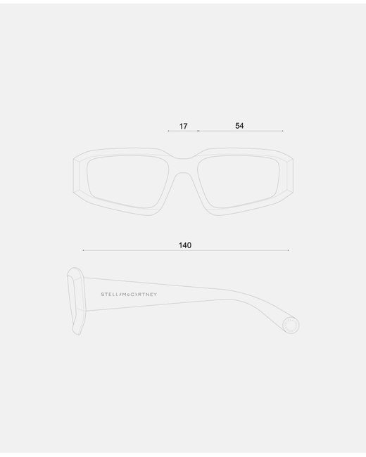 Stella McCartney Pink Abstract Rectangle Sunglasses, One Size