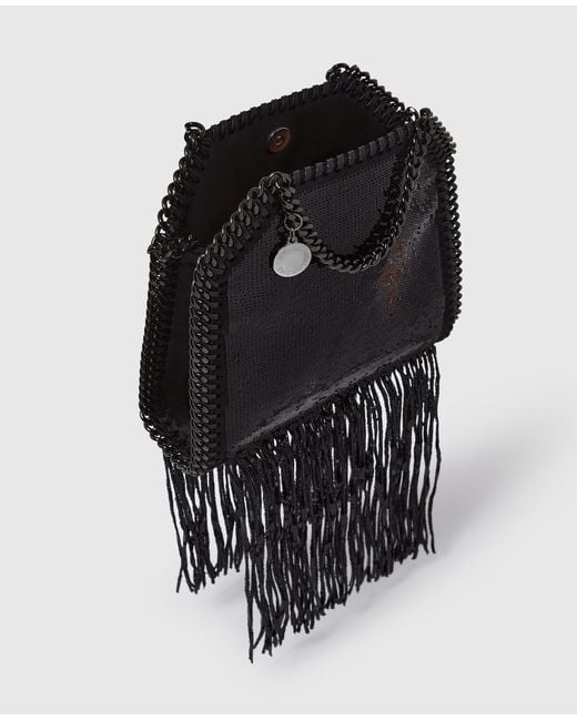 Stella McCartney Black Limited-edition Falabella Sequin Fringe Tiny Tote Bag