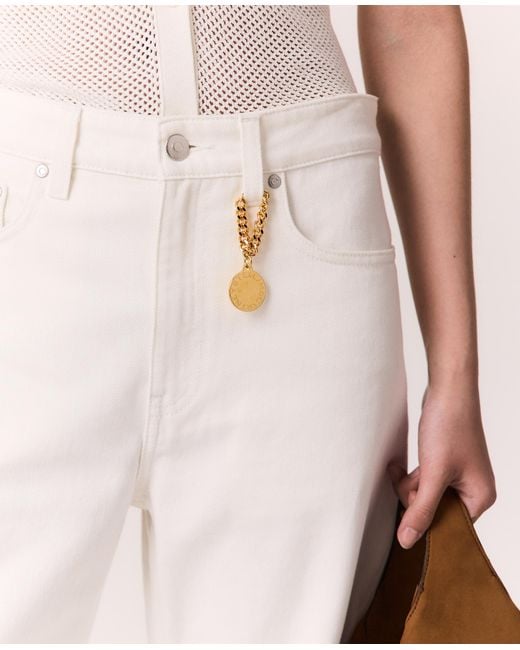 Stella McCartney White Cropped Barrel-leg Jeans