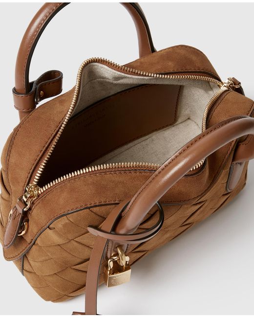 Stella McCartney Brown Ryder Woven Suede-Effect Crossbody Bag