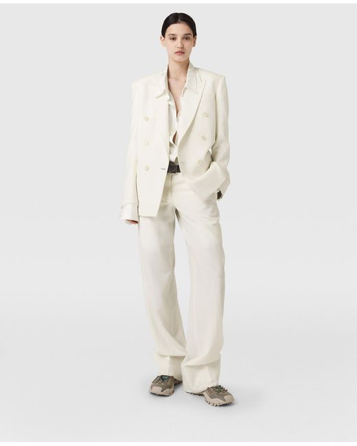 Stella McCartney White Double-breasted Tuxedo Blazer