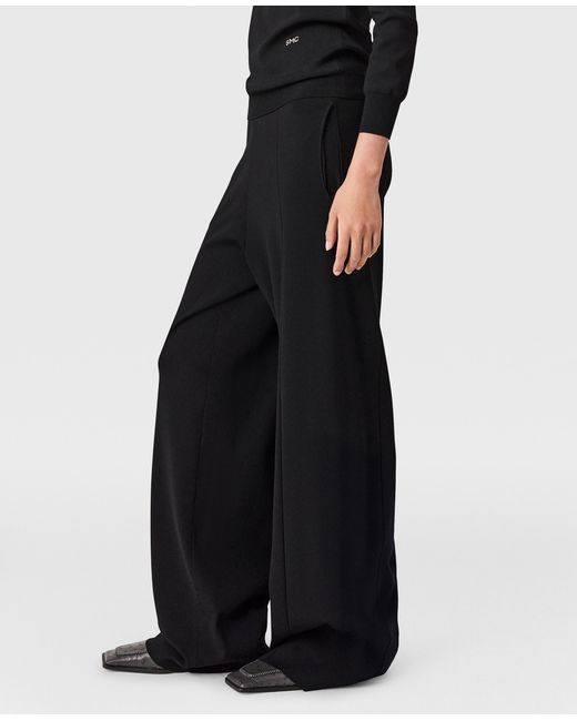 Stella McCartney Black Compact Knit Straight-leg Trousers