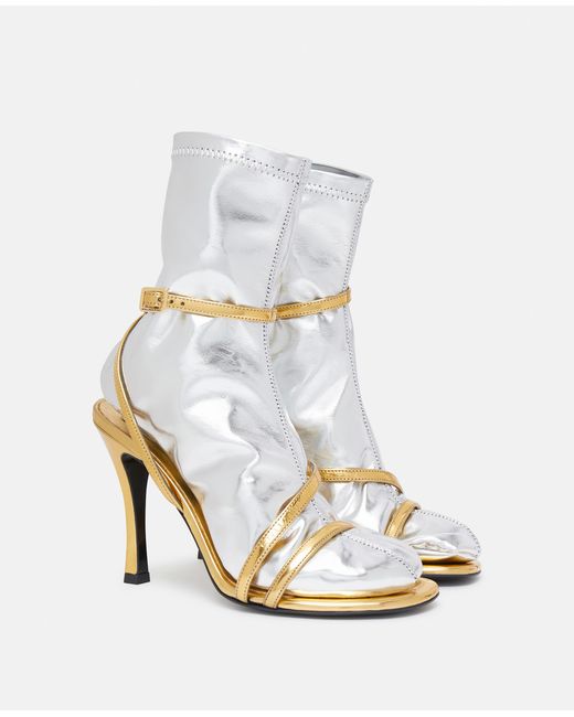 Stella McCartney White Double-chromatic Sock-effect Heeled Boots