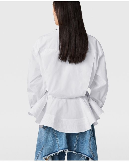 Stella McCartney White Poplin Peplum Shirt