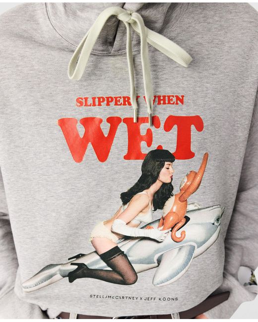 Stella McCartney Gray Jeff Koons Slippery When Wet Hoodie