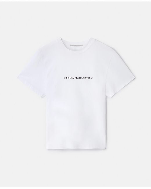 Stella McCartney White Stella Iconics Logo Relaxed Fit T-shirt