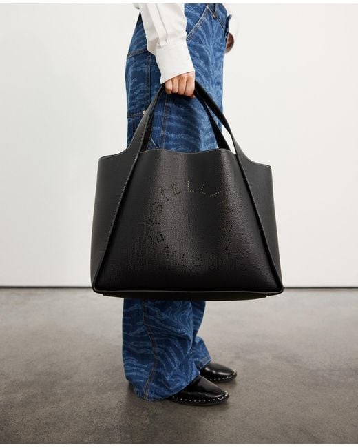 Stella McCartney Black Logo Large Tote Bag