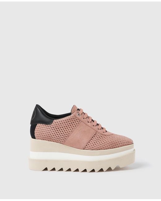 Stella McCartney White Sneak-Elyse Perforated Platform Sneakers